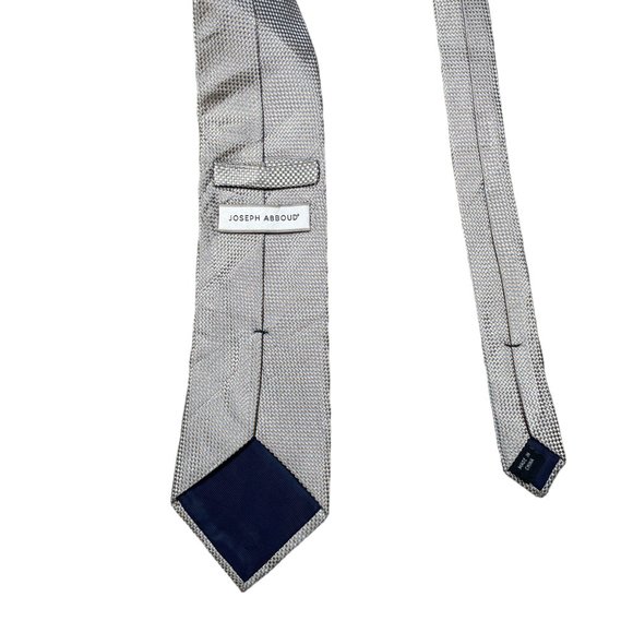 Joseph Abboud Men's Tan Blue Gingham Silk Classic Necktie - Picture 4 of 7